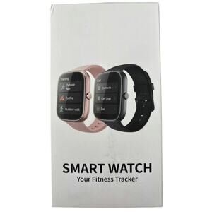 Smartwatch New In Box Fitness Tracker Apple I-Phone  Android Black Pink strap‎